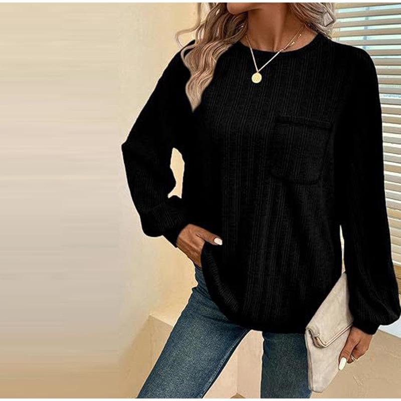 

Осенний женский ребристый трикотажный повседневный пуловер с длинными рукавами, свободные однотонные топы для тренировок S белый