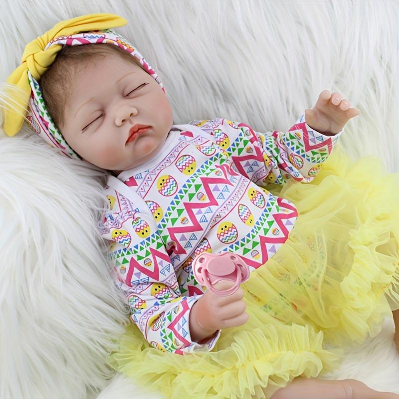 BZDOLL 55 CM 22Inch Soft Cloth Body Vinyl Reborn Girl Doll Realistic Sleeping Newborn Babies Birthday Gift Present Kid Fashion Toy