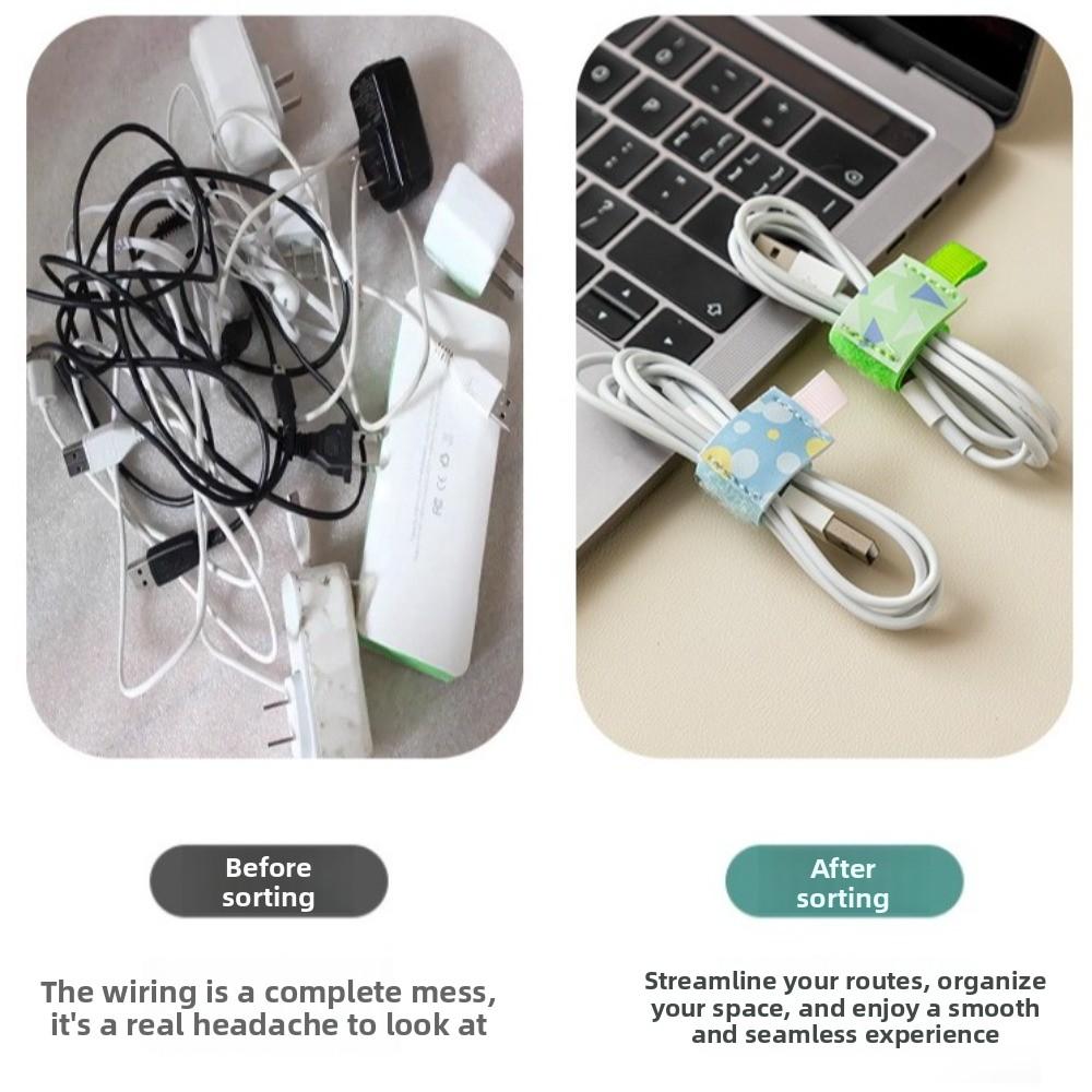 Gifts Cartoon Data Cable Storage Tie Portable Earphone Computer Cable Strap Cable Organizer Multi-function Data Cable Holder
