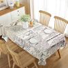 Vintage Newspaper Tablecloth,Old Historic Journal French Paper Lettering Art Design, Dining Room Kitchen Rectangular Table Cover