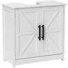 Unterschrank, Badezimmerschrank mit 2 magnetischen Scheunentüren und Regalen, 60 x 30 x 60 cm, Weiß