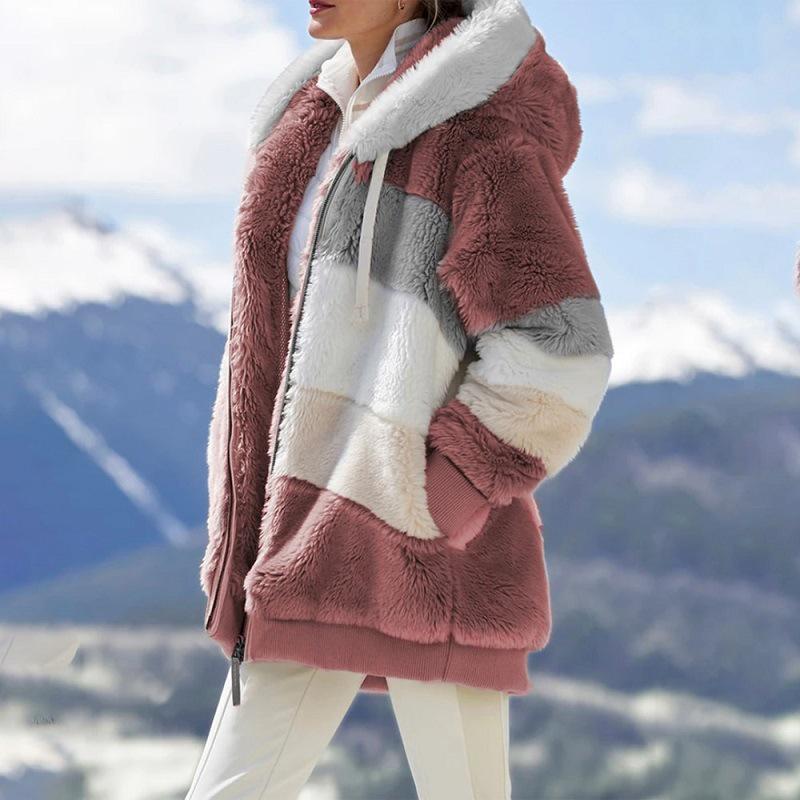 2025 Women's Autumn and Winter Loose Plush Multi-Color Hooded Jacket: Hot New Style.