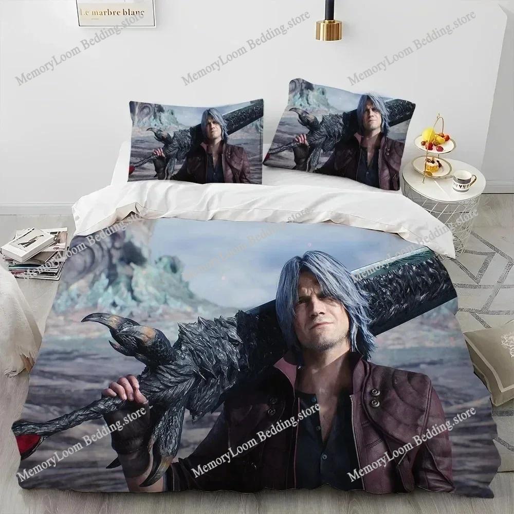 Oyun D-Devil May Cry DMC Oyuncu Yatak Takımı Yorgan Kılıfı Yatak Takımı Yorgan Kılıfı Yastık Kılıfı Yorgan King Queen Boy Erkek Çocuk Yetişkin