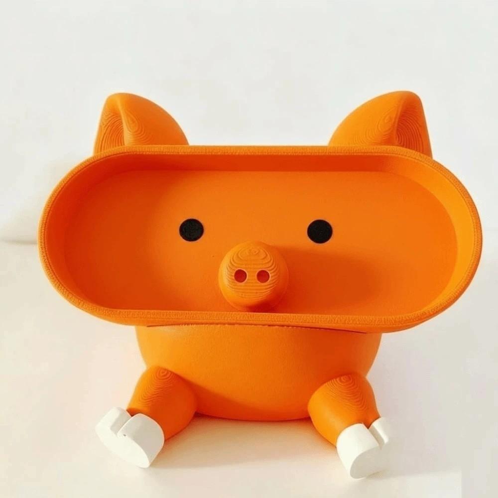 Portable Pink Piggy Glasses Case PLA Multi-functional Pig Stationery Storage Box Washable Dust-proof Eyewears Storage Box