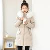 White Fur Collar Waist Padded Clothes Women's Winter New Medium and Long Hooded Padded Clothes Casual Padded Jacket