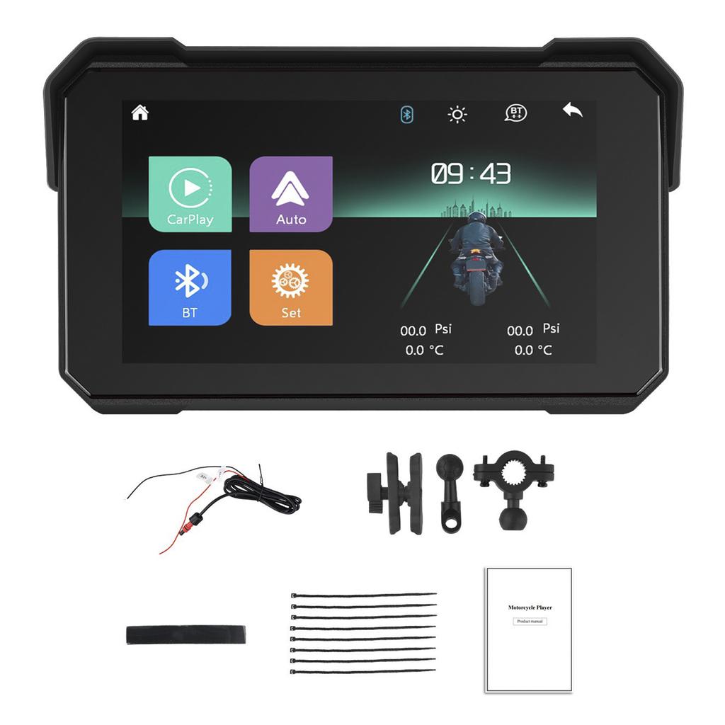 5-inch Wireless CarPlay Android Auto Navigation Waterproof for Motorcycles