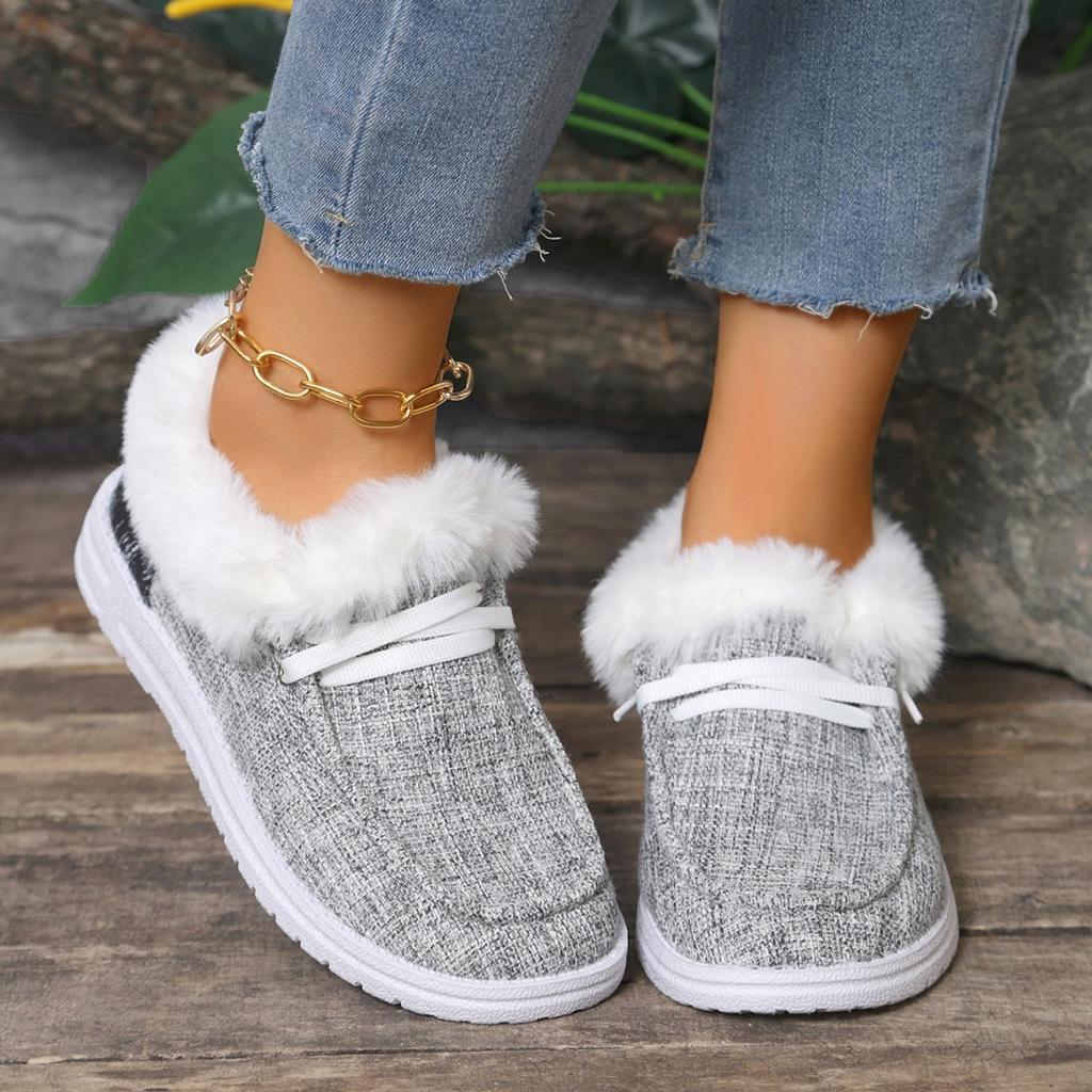 Winter European and American thick-soled wool single shoes women's velvet warm cotton shoes women's shoes