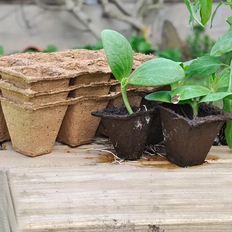 10Cells Biodegradable Paper Pulp Seed Starter Tray Nursery Pots Eco Friendly Seedling Growing Cups Gardening Planting Supplies