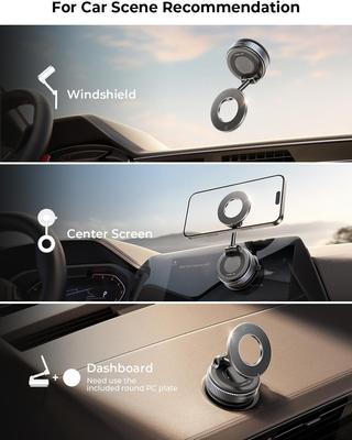 K007/K009 Support de téléphone de voiture magnétique puissant Design pliable Réglable à 360° Ventouse pour Voiture/Bureau/Salle de bain/Usage Universel
