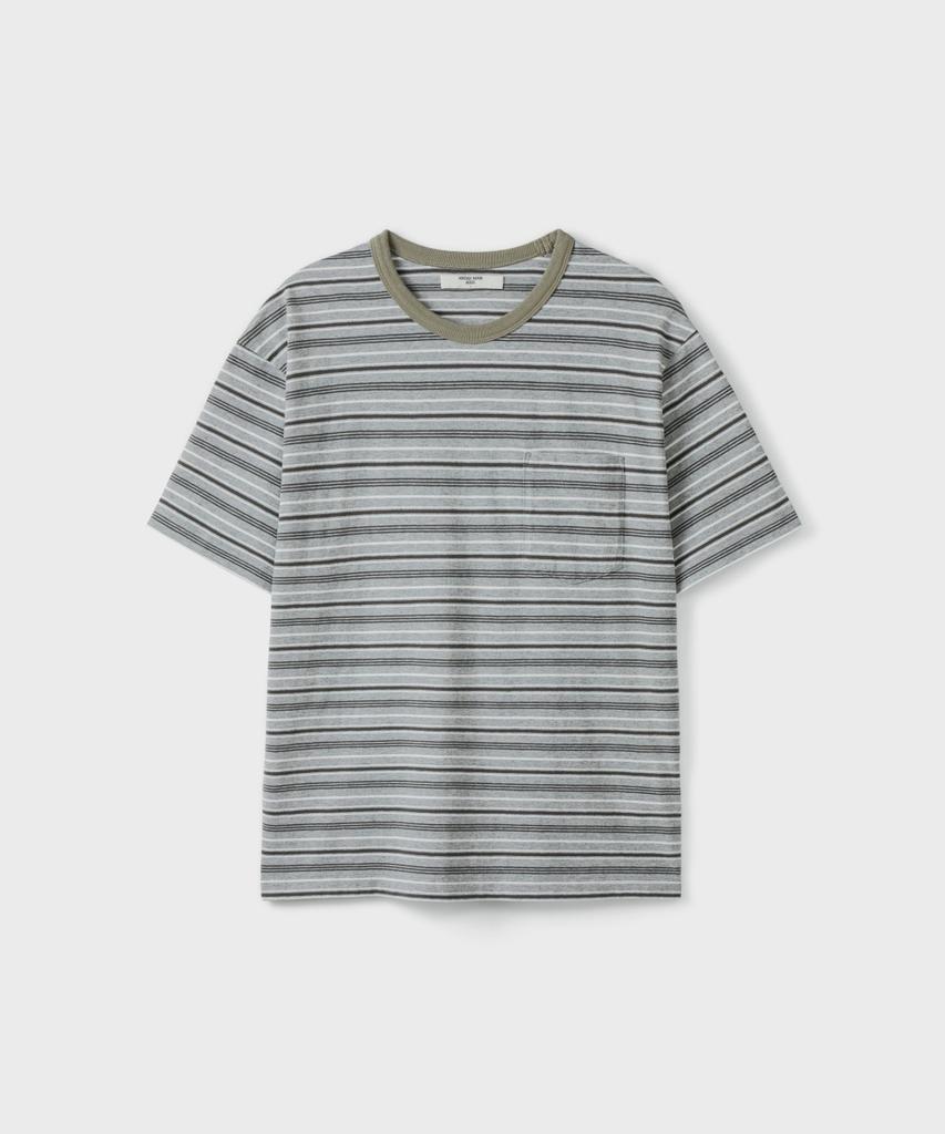 Yunionbeullu Washed Border S/S T-Shirt [Moss Green]