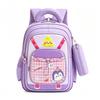 Kids School Backpack 16 Inch 3D Hard Shell With Cartoon Rabbit Design Oxford Fabric Breathable Comfortable Elementary