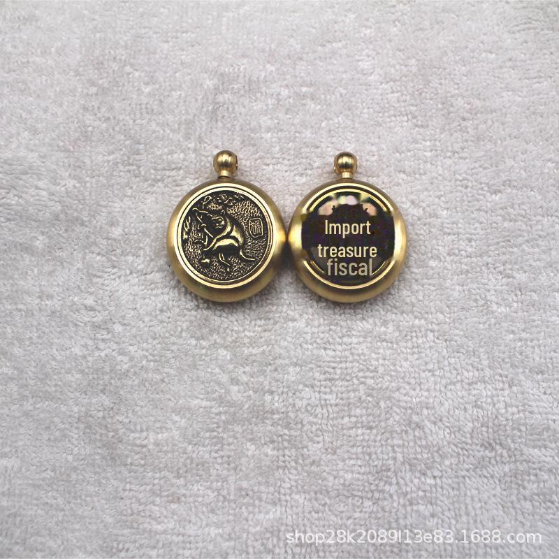 Pure Brass Zodiac Gyroscope Keychain Ornament