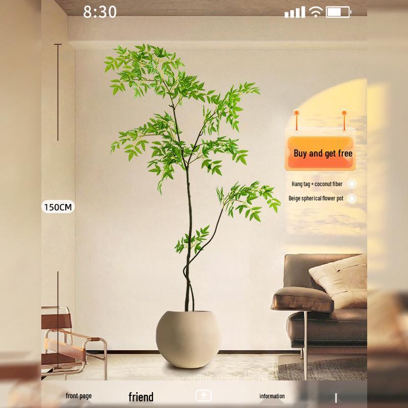 Nandina Luxury Artificial Tree - Indoor Floor Decoration & Bionic Green Plant Potted Ornament