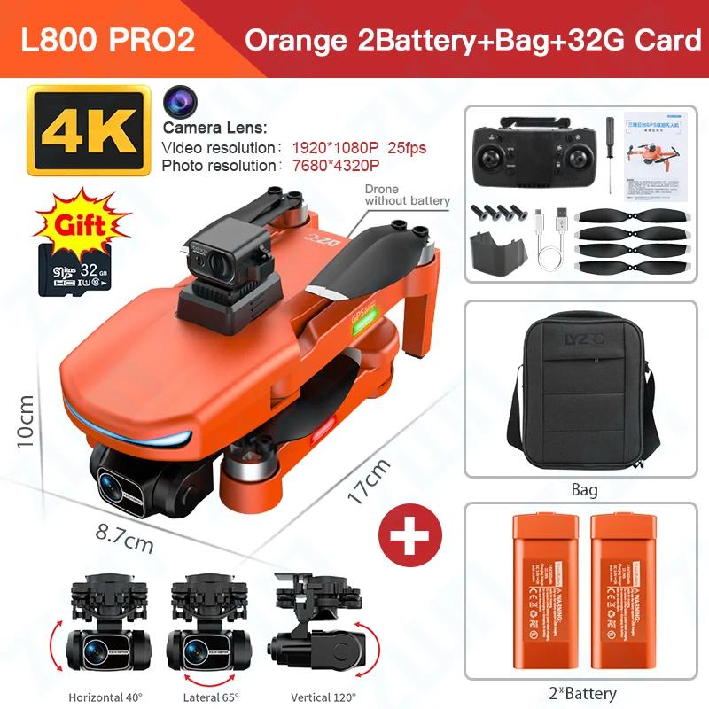 L800 PRO 2 Professional Drone 4K HD Camera GPS 5G WIFI Three-axis Anti-shake Gimbal Brushless Motor Obstacle Avoidance Drone Toy Gift