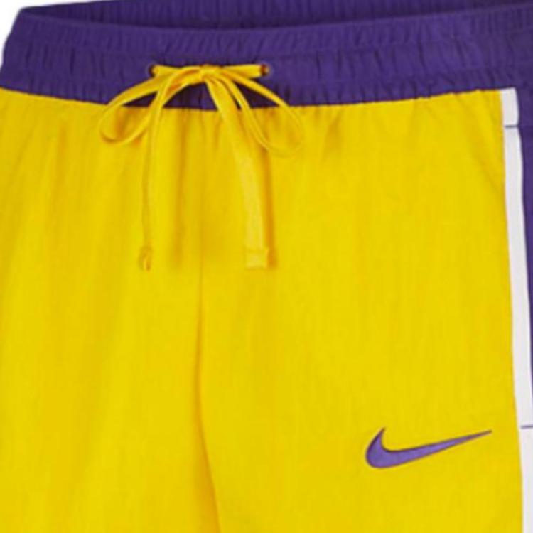 Nike Los Angeles Lakers Courtside Heritage NBA Drawstring Straight-Leg Sports Shorts Men Bottoms Amarillo-Yellow Cv5603-728