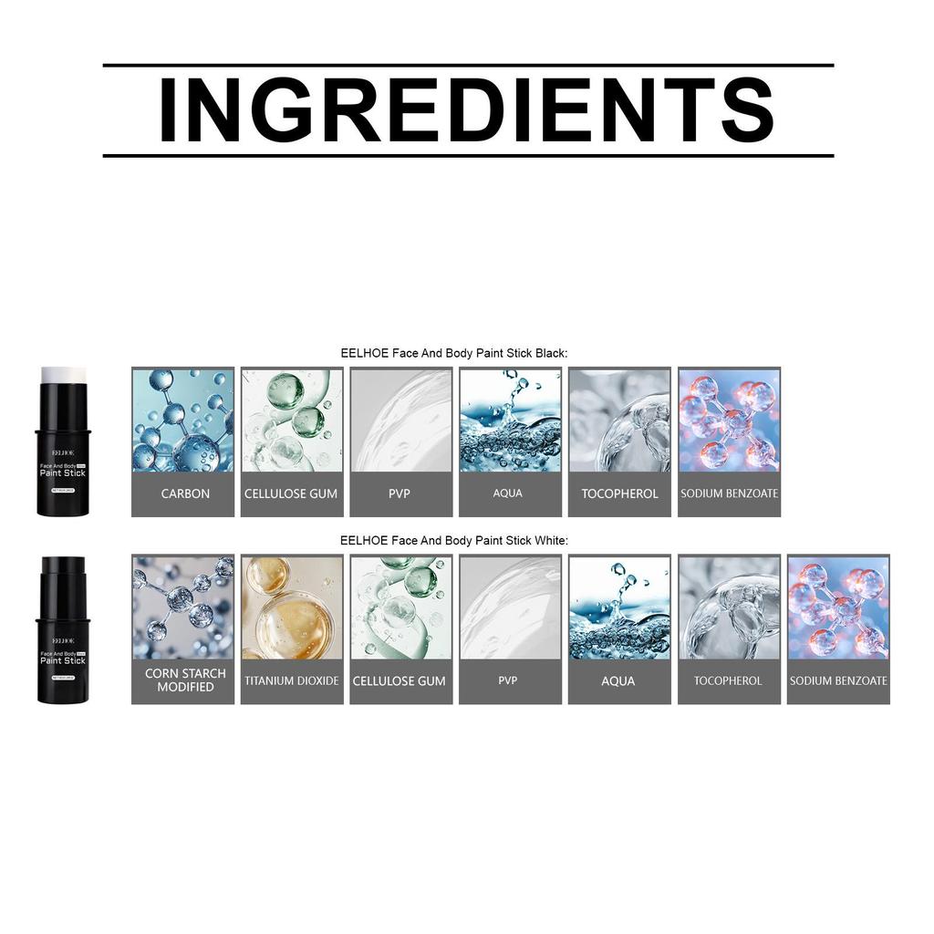 EELHOE Face Paint Stick Set for Halloween and Festivals