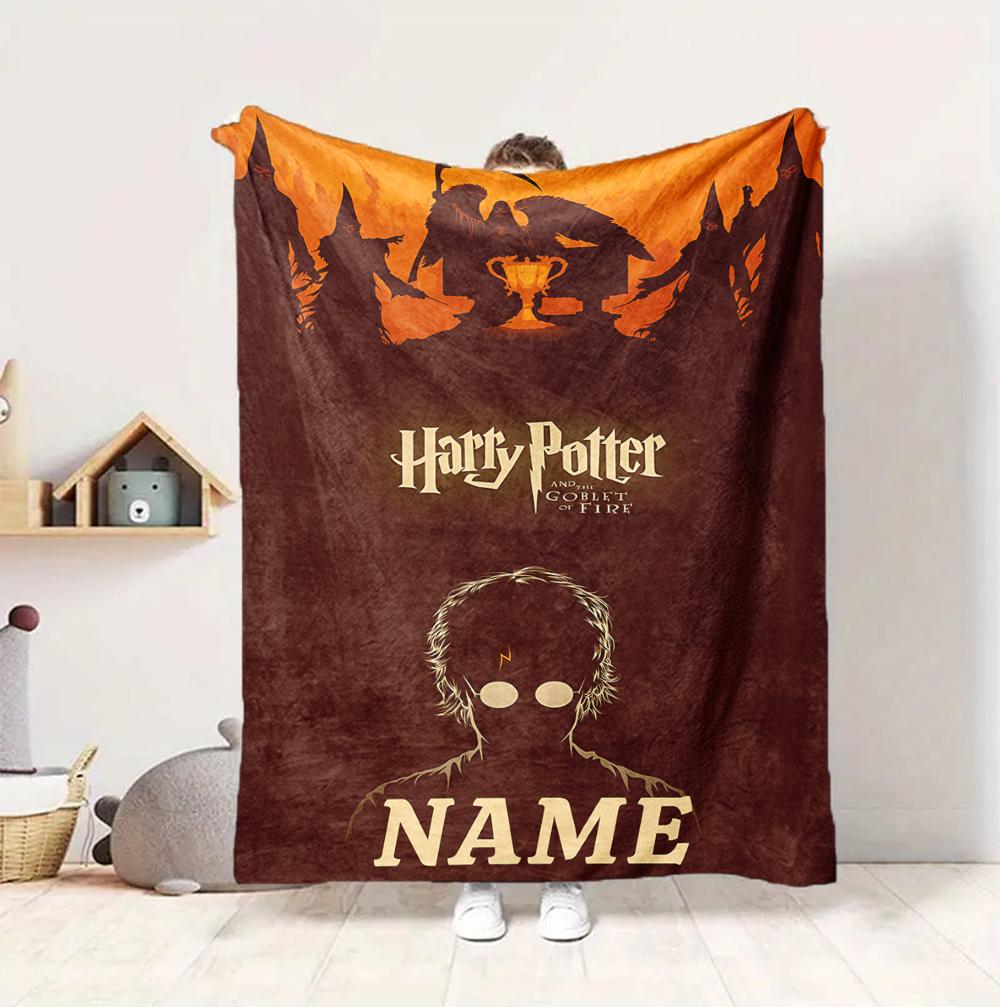 Custom Name Wizard World Flannel Blanket Throw Blanket Soft Warm Sofa Bed home Decor Unique Gift