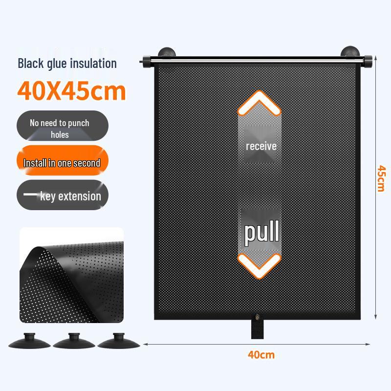 Automatic Retractable Car Sunshade Curtains for Summer Heat Insulation - Side Window Blackout Pair