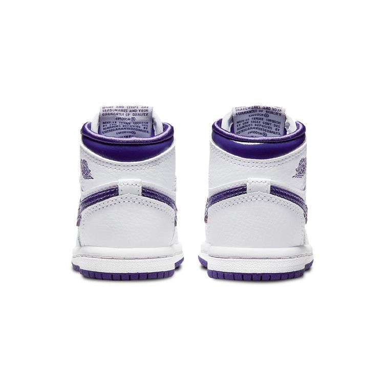 Air Jordan 1 Retro High OG TD Court Purple Dětské tenisky Bílé CU0450-151