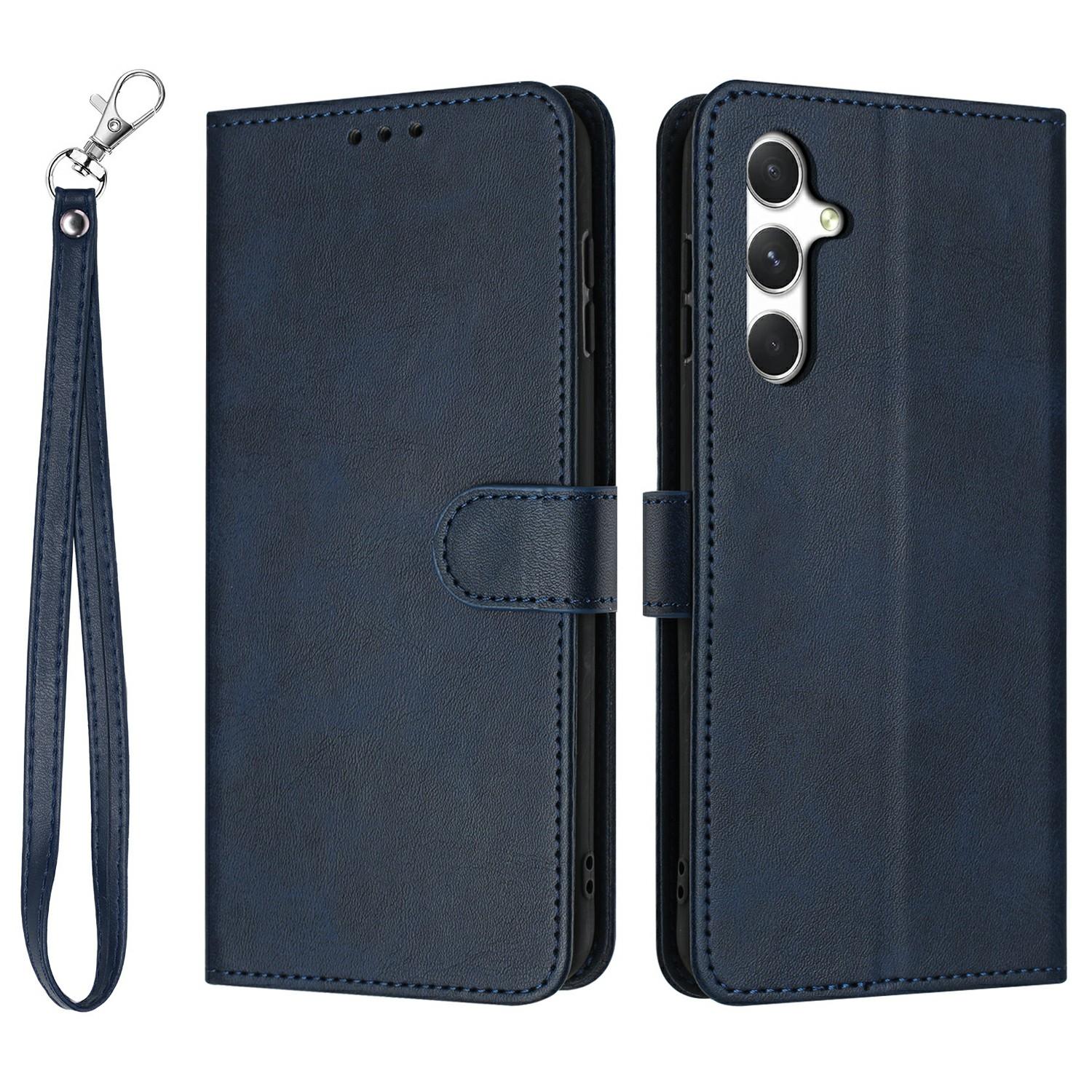 

For Samsung Galaxy A36 5G Case Flip Stand PU Leather Wallet Phone Cover Calf Texture Sapphire