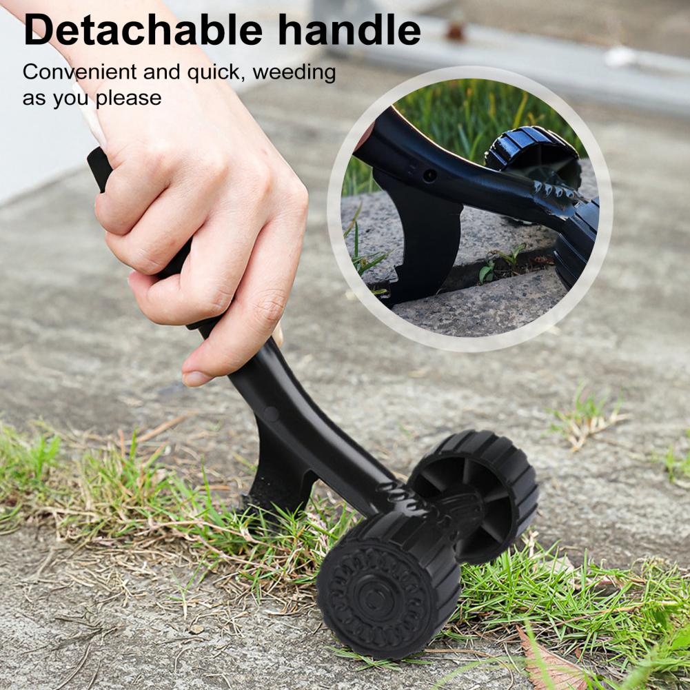 Stand-up Weed Puller with Wheels Hand Weeder Crevice Weeding Tool Wheeled Weed Remover for Sidewalk Driveways Weeds