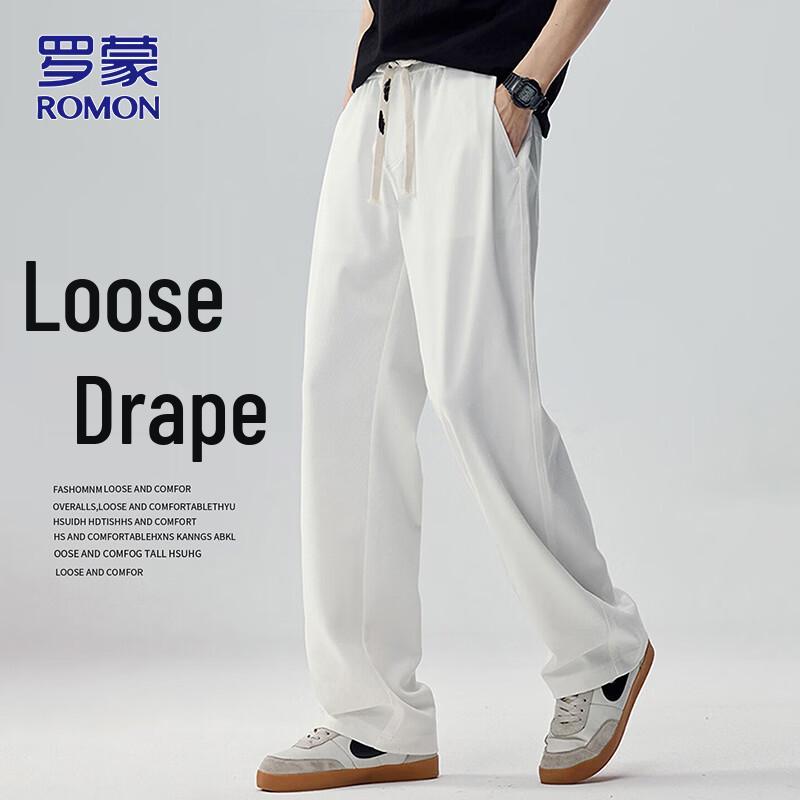 ROMON Men s Summer Business Casual Straight-Leg Trousers XL