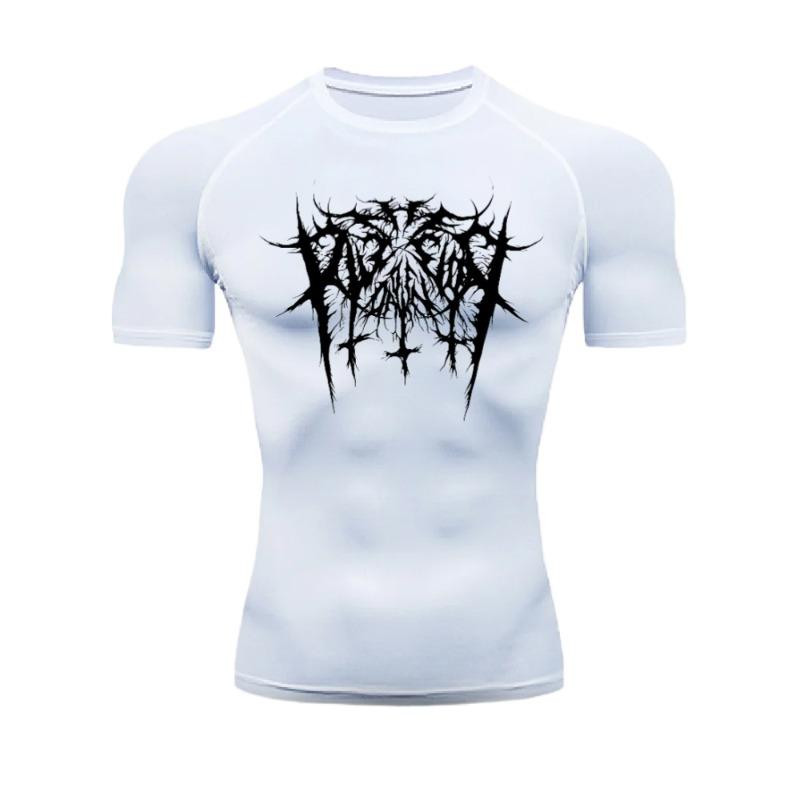 Men Compressed Short-sleeved Workout Summer Sweat Absorbing Gym Exercise Running T-shirt Sports elastic Fast Dry Breathable Tight Fit