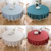 Round Waterproof & Oil-Proof Tablecloth - Solid Color, Premium Quality, Wash-Free Dining Table Cover