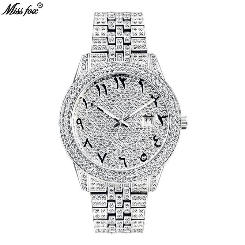 MISFOX new watch gold high-end full diamond Arabic gypsy waterproof quartz men's watch