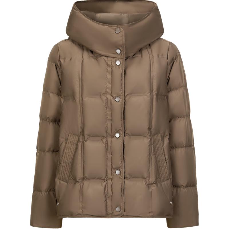 

JIU ZI AN NA KOU Women s A-Line Hooded Down Jacket S