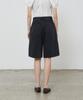 NOTIA Flat Denim Bermuda Pants - Black