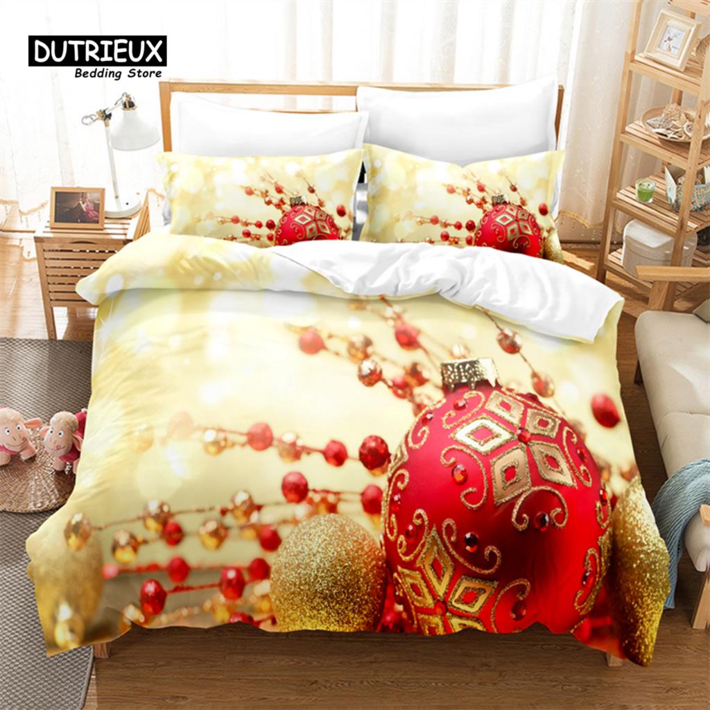 Christmas Santa Bedding Set Christmas Duvet Cover Set 3D Bedding Queen Size Fashion Design Christmas Gifts
