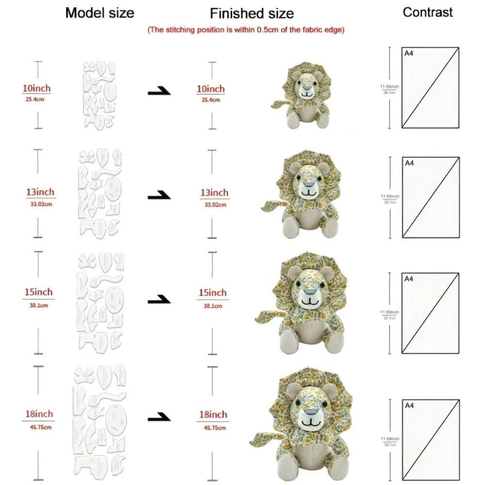 13PCS Handmade Lion DIY Template Ruler Transparent Sewing Templates Quilting Ruler  Adults