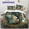 Forest Cartoon Animals Pattern Bedding Quilt Set  Home Decoration  Gift (1 * duvet cover + 2 * pillowcase  without core)