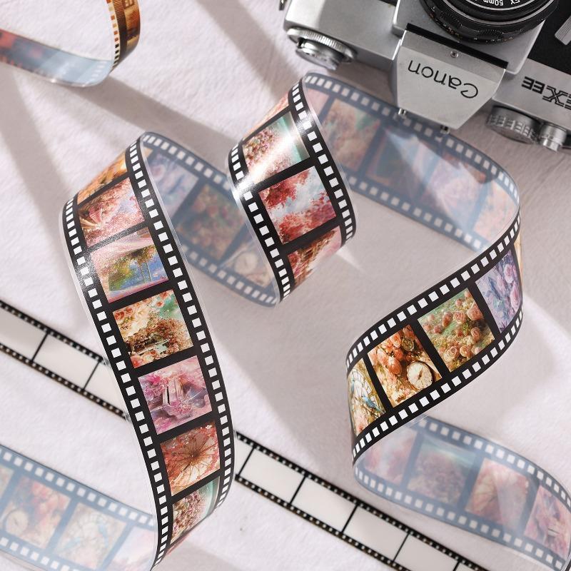 10pcs Time Film Landscaping Tape PET Material Self-adhesive Arbitrary Cropping for DIY Handbook Decoration Gift Packaging