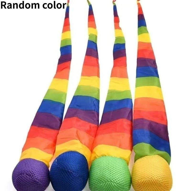 95cm Rainbow Comet Ball Soft Tail Indoor Outdoor Play Ball Throwing Receiving Park Sports Relax Coordination Training Ball