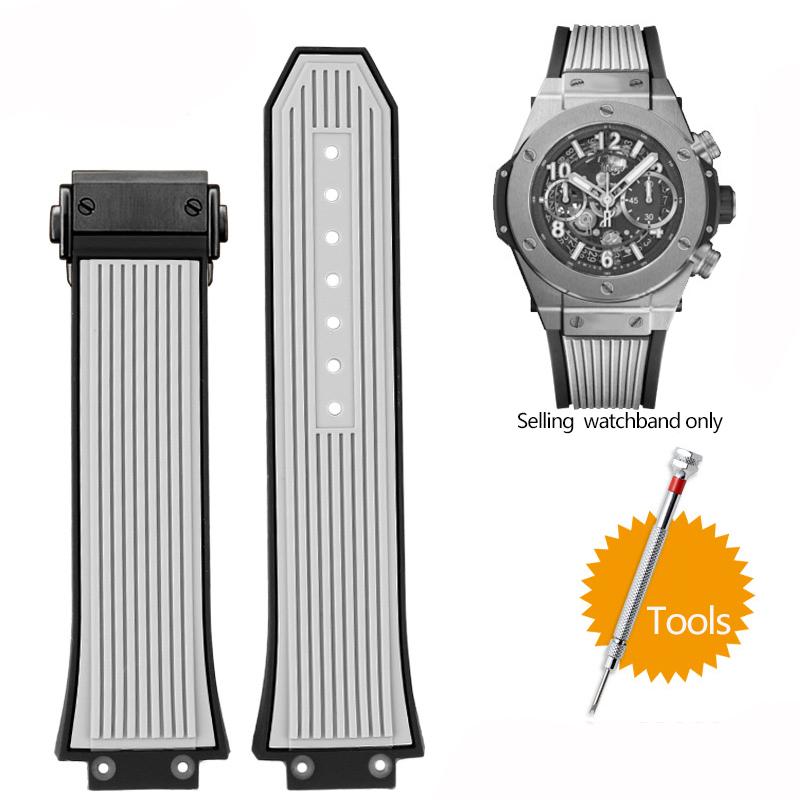 

17x27мм Силіконовий ремінець для годинника для Hublot Big Bang Classic Fusion Виступаючий гумовий ремінець для годинника Інструменти Ремінець 27*17мм Чорний Синій Сірий 27mm-17mm