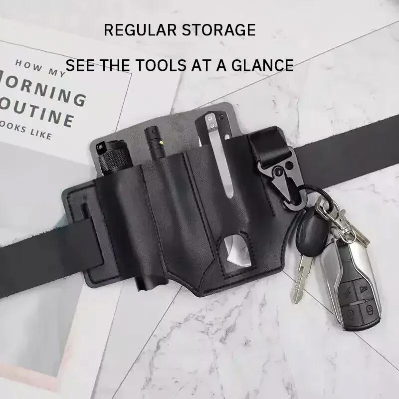 EDC Tactical Tool Holster Retro Outdoor Tool Belt Bag Sports Belt Bag Knife Holster Flashlight Holster