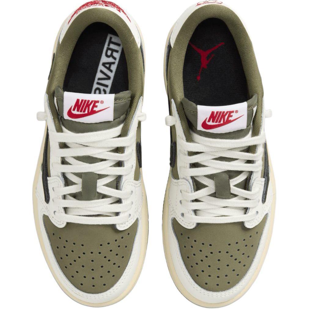 Travis Scott x Air Jordan 1 Retro Low OG SP PS Reverse Olive / Medium Olive Zapatillas para Niños Verde Negro Vela DO5442-200