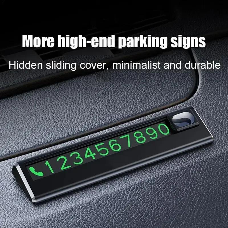 NEW Universal Temporary Parking Card Stop Sign Telephone Number Plate Digital Luminous Phone Number Plate Car Temporary Sign