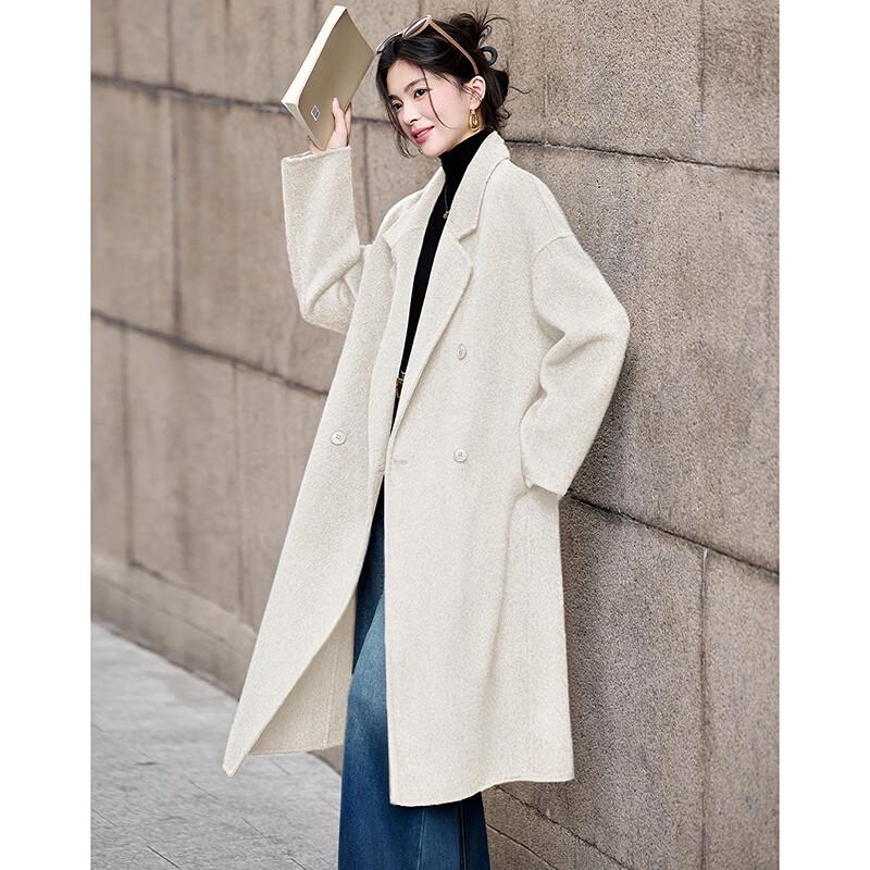 Women's Elegant Mid-Length Wool Blend Coat