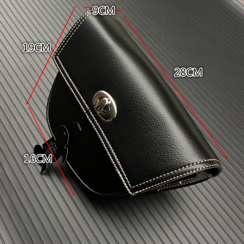 Universal Accessories Triangle Synthetic Leather Motorcycle Side Saddle Bag for Cafe Racer ATV Bikes