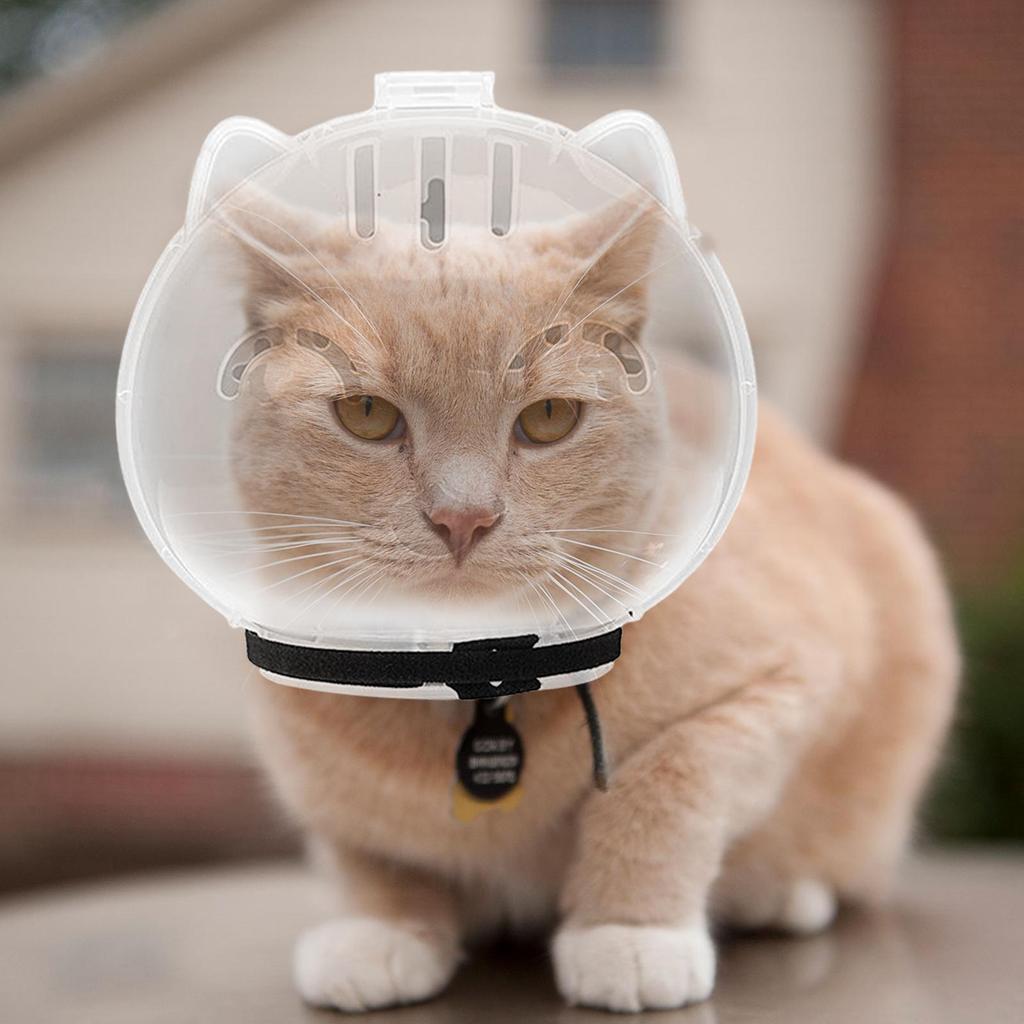 Transparent Cat Muzzle Adjustable Anti-Biting Mouth Cover  Pet Safety Guard for Grooming Vet Visits, Kitten Astronaut Helmet