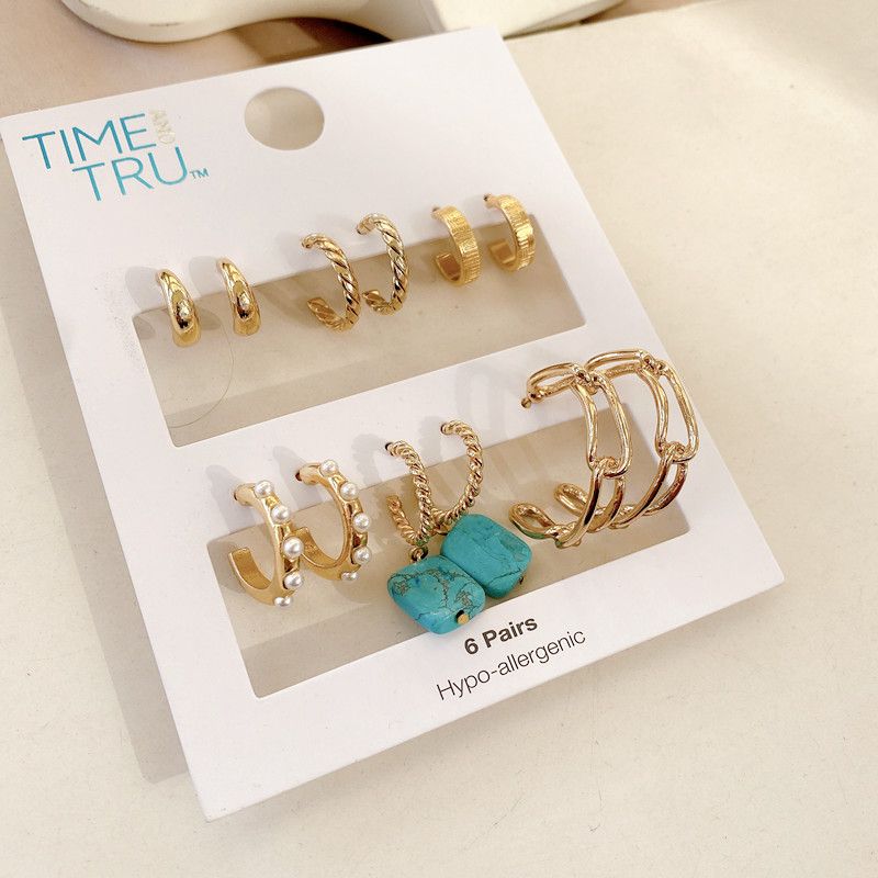 

European and American Foreign Trade Jewelry, Fashionable, Unique, Simple, Versatile, Niche Design, High-End Earrings Set Default