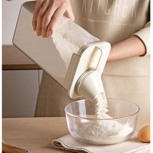 MiniMood Airtight Rice Container, Slim, Clear Storage Container for Refrigerator Storage, Measuring Lid for Secure Seal and Freshness, Storage Capable