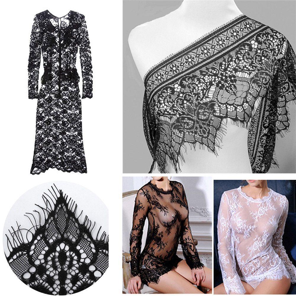 

3 ярда классическое черно-белое мягкое платье с кружевной отделкой и ресницами, шитье с цветочным рисунком