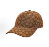 Coach Signature Jacquard Soft Crown Baseball Cap, Allover Tonal C Logo Recycled Fabric Curved Brim Tan Vintage Luxury UV Protection Casual Dad Hat