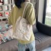 Women Corduroy Shoulder Bags Bear Pattern Ladies Casual Handbag Reusable Large Capacity Tote Bags Casual Female Shopping Bags