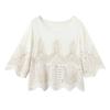 DIMANAF 2025 New Short T-Shirt Women Knitting Lace O-Neck Hollow Summer Style Basic Tops Tees Loose Clothing