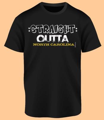 Straight Outta North Carolina Cotton Shirt Black History Month Represent Mothers Day Fathers Day Gifts Juneteenth